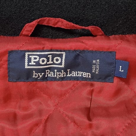 POLO RALPHLAUREN　"LEATHER SLEEVE" STADIUM JACKET