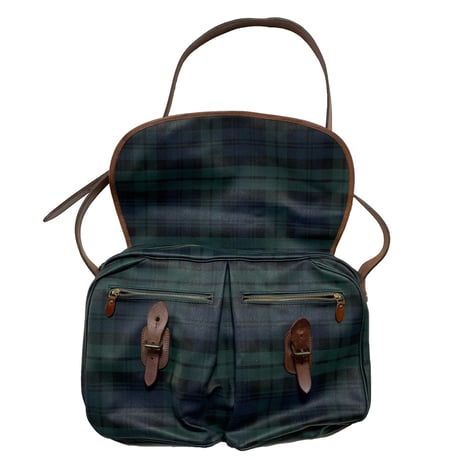 POLO RALPHLAUREN　"BLACK WATCH" LEATHER CROSS BAG