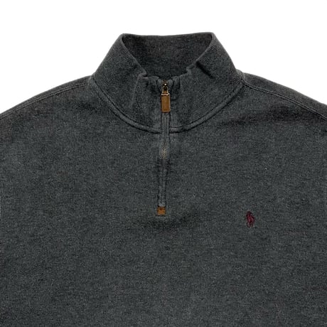 POLO RALPHLAUREN　 "HARF-ZIP" SWEAT SHIRT (GREY)