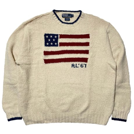 POLO RALPHLAUREN　"STARS AND STRIPES" HAND KNIT SWEATER (VINTAGE)