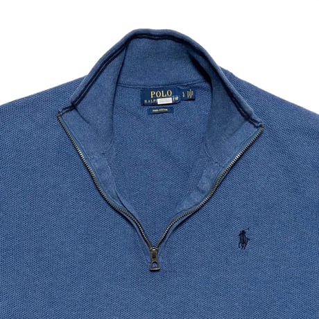 1POLO RALPHLAUREN　"HARF-ZIP" SWEAT SHIRT (BLUE)