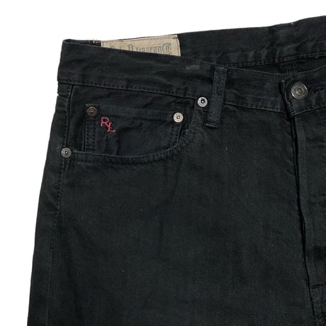 POLO RALPHLAUREN　 "650 STRAIGHT" BLACK DENIM PANTS