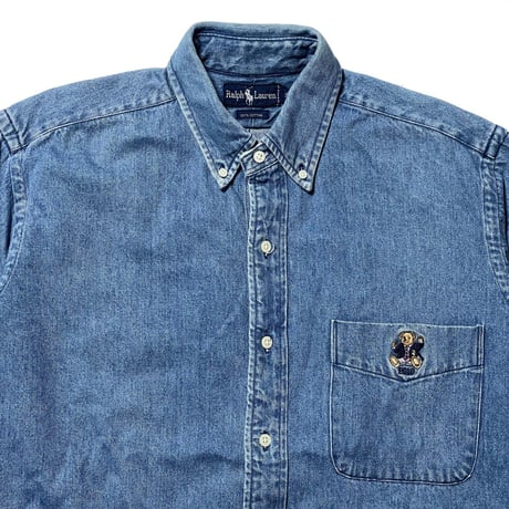 RALPHLAUREN　"POLO BEAR" DENIM BUTTONDOWN SHIRT