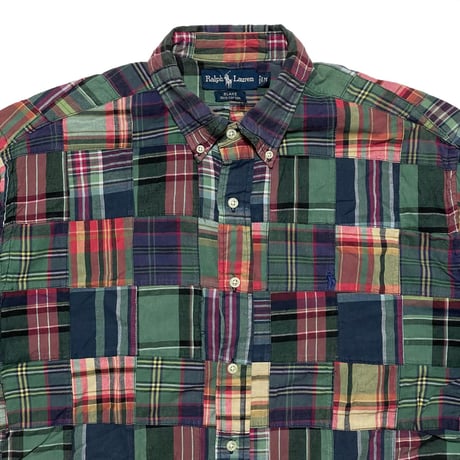 RALPHLAUREN　"PATCH WORK" S/S BUTTON DOWN SHIRT