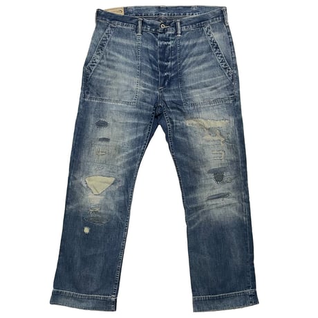 POLO RALPHLAUREN　"RIPPED" DENIM PANTS