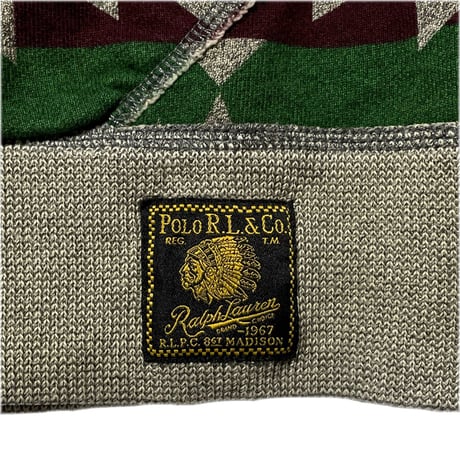 POLO RALPHLAUREN　"LEATHER ELBOW PATCH" HOODIE (NATIVE)