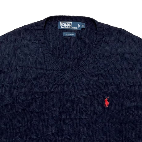 POLO RALPHLAUREN　"CABLE KNIT" SWEATER VEST