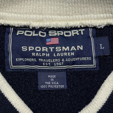 POLO SPORT RALPHLAUREN　"MADE IN USA" V-NECK FLEECE SWEAT