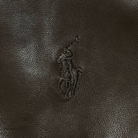 POLO RALPHLAUREN　"BROWN" LEATHER JACKET (XL)
