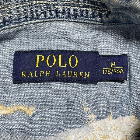POLO RALPHLAUREN　"EMBROIDERY" CHAMBRAY SHIRT
