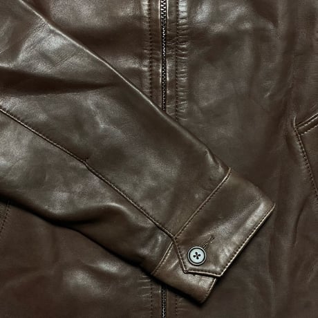 POLO RALPHLAUREN　"DARK BROWN" LAMB LEATHER JACKET