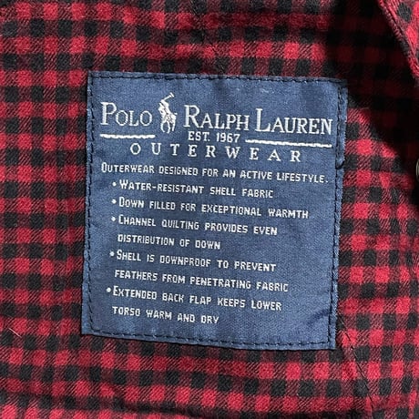 POLO RALPHLAUREN　"LEATHER PATCH" DOWM VEST