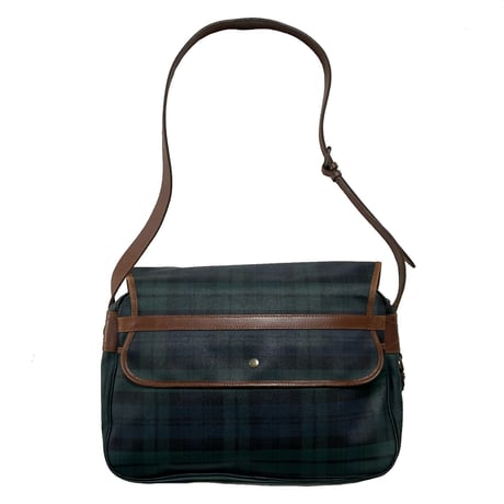 POLO RALPHLAUREN　"BLACK WATCH" LEATHER CROSS BAG
