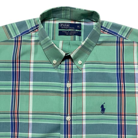 POLO RALPHLAUREN　"MADRAS CHECK" BUTTON DOWN SHIRT