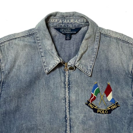 POLO RALPHLAUREN　"CROSS FLAG" DENIM SWING TOP