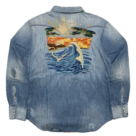 POLO RALPHLAUREN　"EMBROIDERY" CHAMBRAY SHIRT