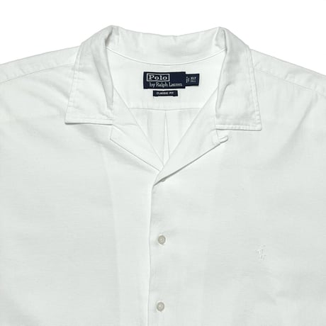 POLO RALPHLAUREN　"COTTON" OPEN COLLAR SHIRT