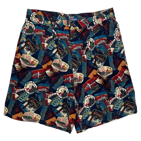 POLO RALPHLAUREN　"HOTEL STICKER" RAYON SHORTS