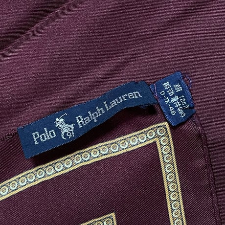 POLO RALPHLAUREN　 "POLO CREST" SILK SCARF