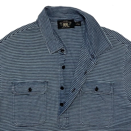 RRL RALPHLAUREN　"INDIGO STRIPE" POLO SHIRT