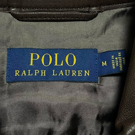 POLO RALPHLAUREN　"DARK BROWN" LAMB LEATHER JACKET