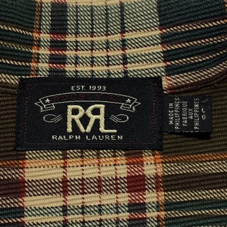 RRL RALPHLAUREN　"OPEN COLLAR" FLANNEL SHIRT
