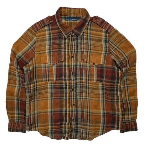 RALPHLAUREN　"PLAID" HEMP SHIRT