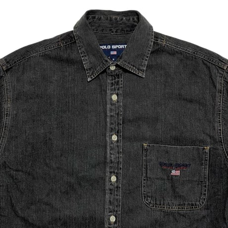 POLO SPORT RALPHLAUREN　"POLO SPORT LOGO" BLACK DENIM SHIRT