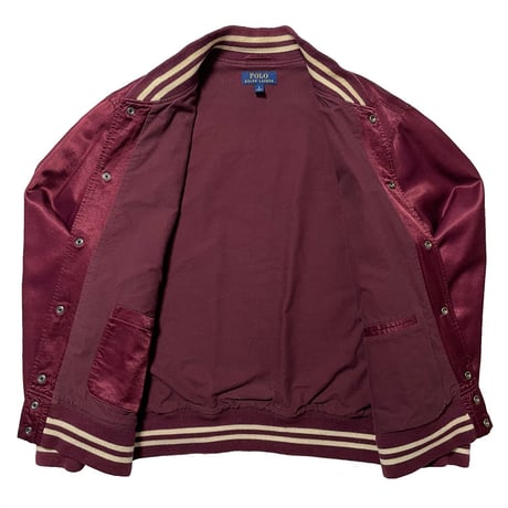 POLO RALPHLAUREN　"NEW YORK" SATIN STADIUM JACKET