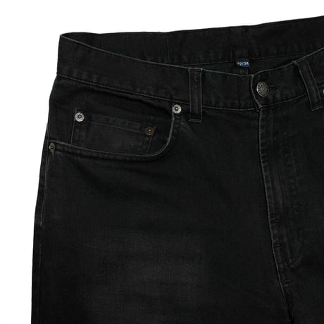 POLO RALPHLAUREN　"LEATHER TAG" BLACK DENIM