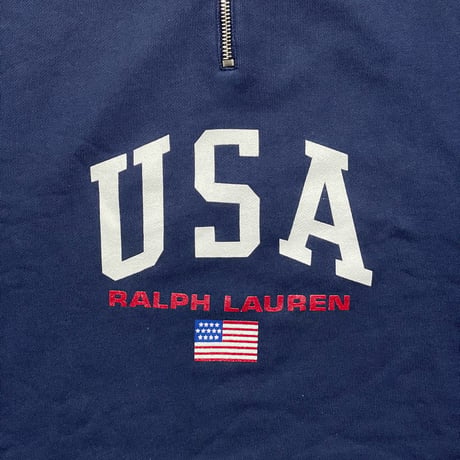 1POLO SPORT RALPHLAUREN　"MADE IN USA" HARF-ZIP SWEAT