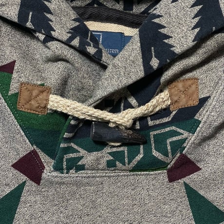 POLO RALPHLAUREN　"LEATHER ELBOW PATCH" HOODIE (NATIVE)