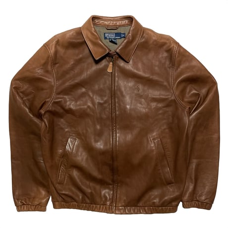 POLO RALPHLAUREN　 "BROWN" LEATHER JACKET (M)