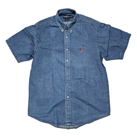 POLO RALPHLAUREN　"DENIM BOTTON DOWN SHIRT" S/S SHIRT