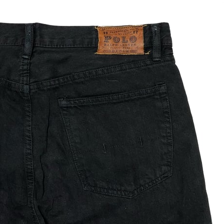 POLO RALPHLAUREN　 "650 STRAIGHT" BLACK DENIM PANTS