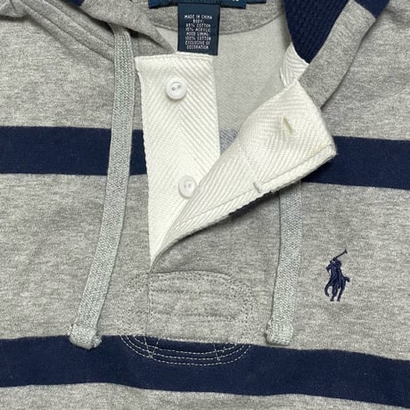 POLO RALPHLAUREN　 "BORDER" HOODIE (GREY)