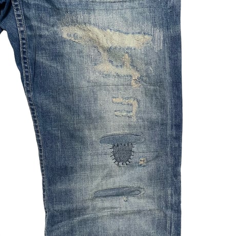 POLO RALPHLAUREN　"RIPPED" DENIM PANTS