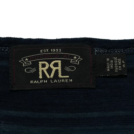 RRL RALPHLAUREN　"BLUE&NAVY STRIPE" S/S POCKET TEE