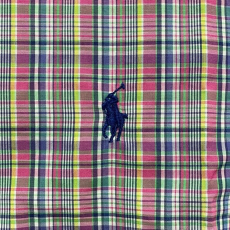 RALPHLAUREN　"CHECKED" BUTTON DOWN SHIRT