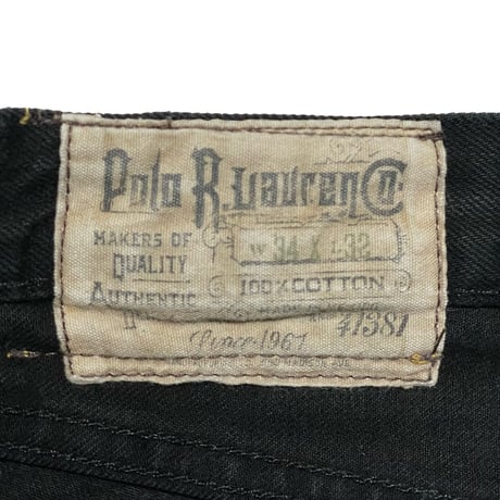 POLO RALPHLAUREN　 "650 STRAIGHT" BLACK DENIM PANTS