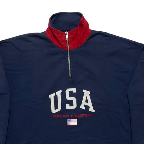 1POLO SPORT RALPHLAUREN　"MADE IN USA" HARF-ZIP SWEAT