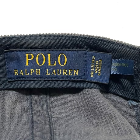 POLO COUNTRY RALPHLAUREN　"LOGO TAG" CORDUROY BASEBALL CAP