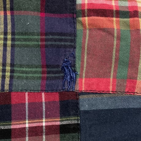 RALPHLAUREN　"PATCH WORK" S/S BUTTON DOWN SHIRT