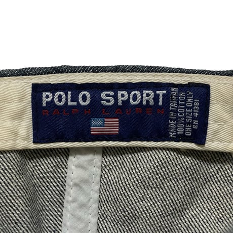 POLO SPORT RALPHLAUREN　"LOGO" 6PANEL DENIM CAP (BLACK)