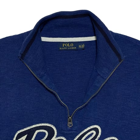 POLO RALPHLAUREN　"SCRIPT LOGO" HARF-ZIP SWEAT