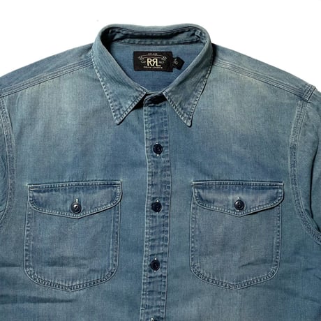 RRL RALPHLAUREN　"NATIONAL 1947 TIME TRIALS" INDIGO WORK SHIRT