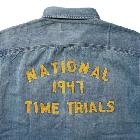 RRL RALPHLAUREN　"NATIONAL 1947 TIME TRIALS" INDIGO WORK SHIRT