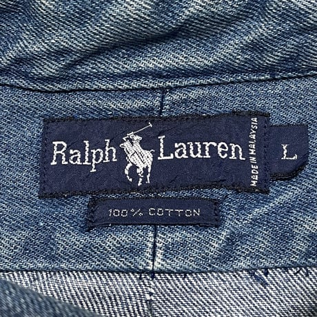 POLO RALPHLAUREN　"POLO BEAR" DENIM SHIRT (L)