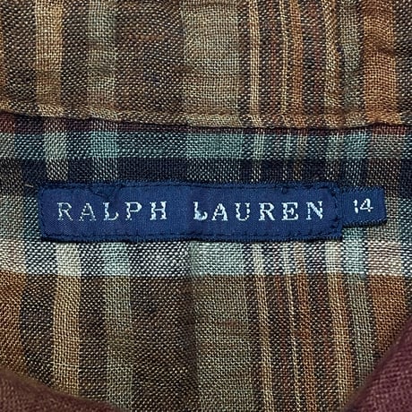 RALPHLAUREN　"PLAID" HEMP SHIRT