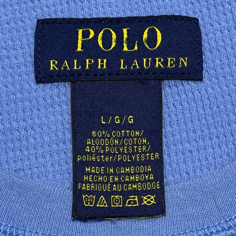 POLO RALPHLAUREN　"POLO BEAR" L/S THERMAL TEE (BLUE)